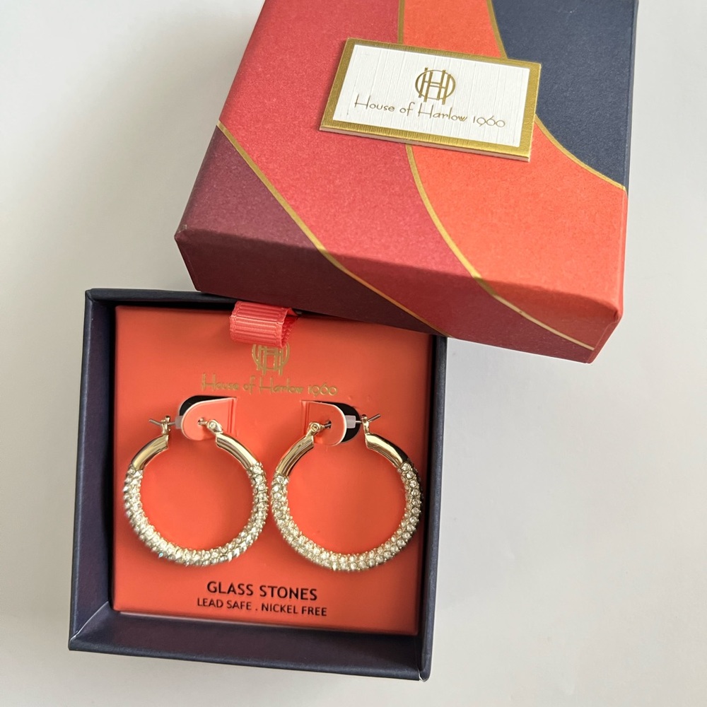 New House of Harlow 1960 Hoops Earrings